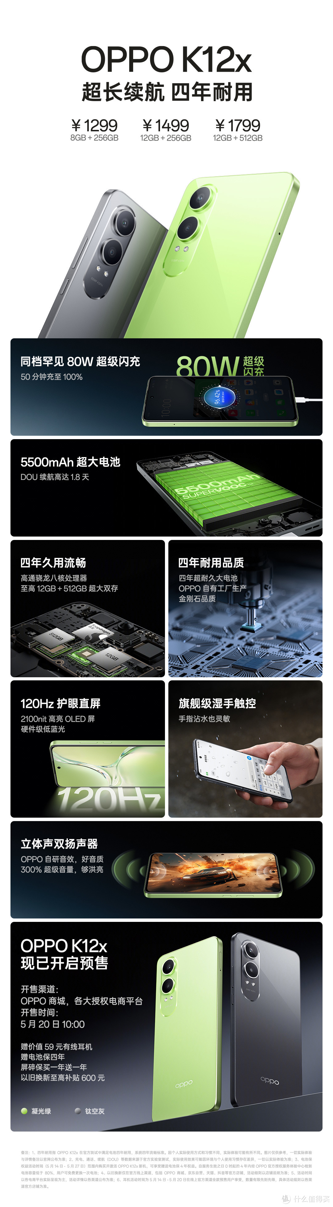 OPPO K12X 解析, 对比 iQOO Z9x, 荣耀 X50